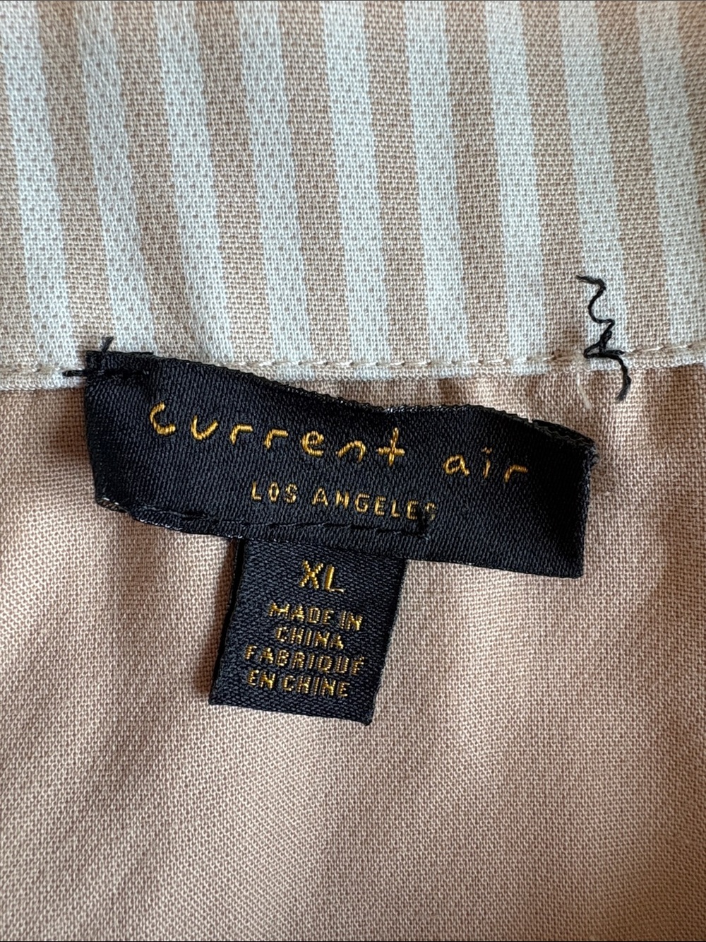 Anthropologie Cream Pinstriped Midi Skirt - Picture 7 of 9